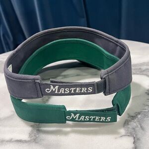 2 Masters Visors 2023 & 2022 Green Blue Augusta National Golf Adjustable Hats